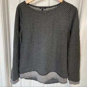 Pink Clover gray polka dot pullover, size L